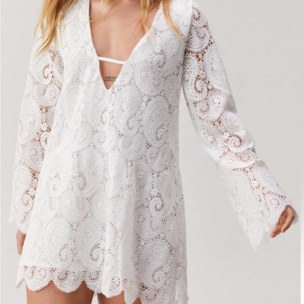 Boho lace mini dress